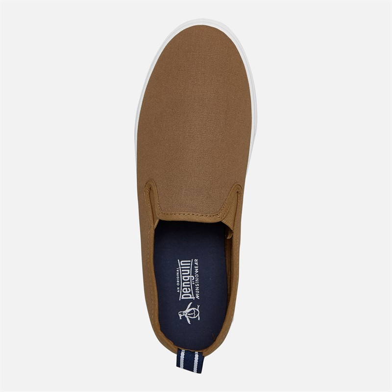Original Penguin Mens Sabre Slip On Canvas Pumps Tan