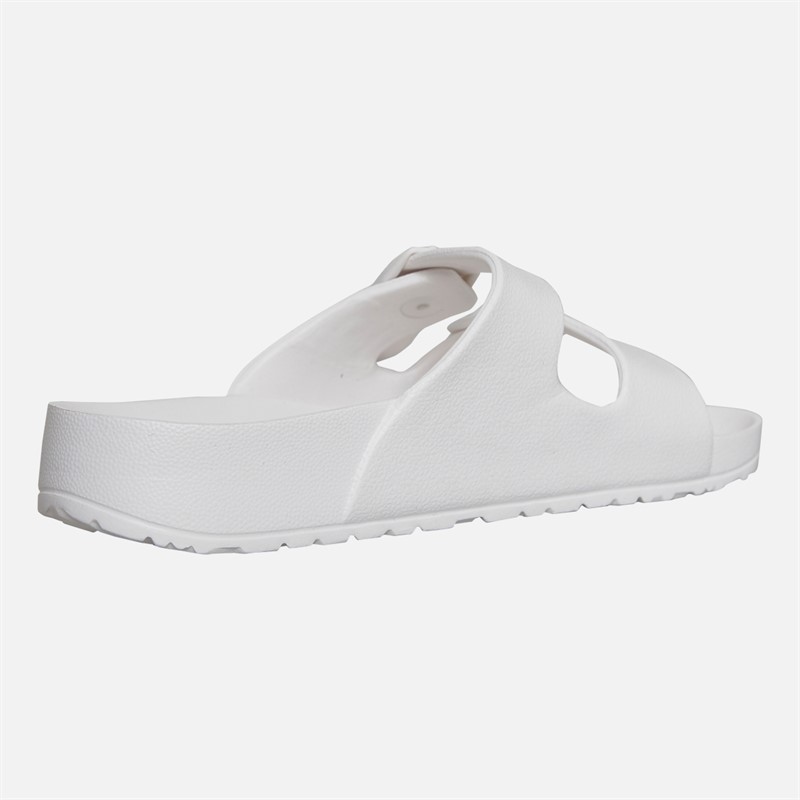 Original Penguin Womens Eden Double Buckle Sandals White