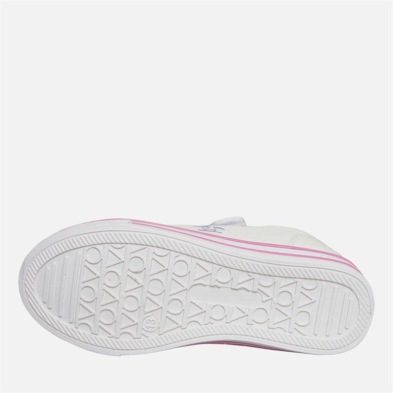 Original Penguin Girls Canvas Trainers White/Lilac