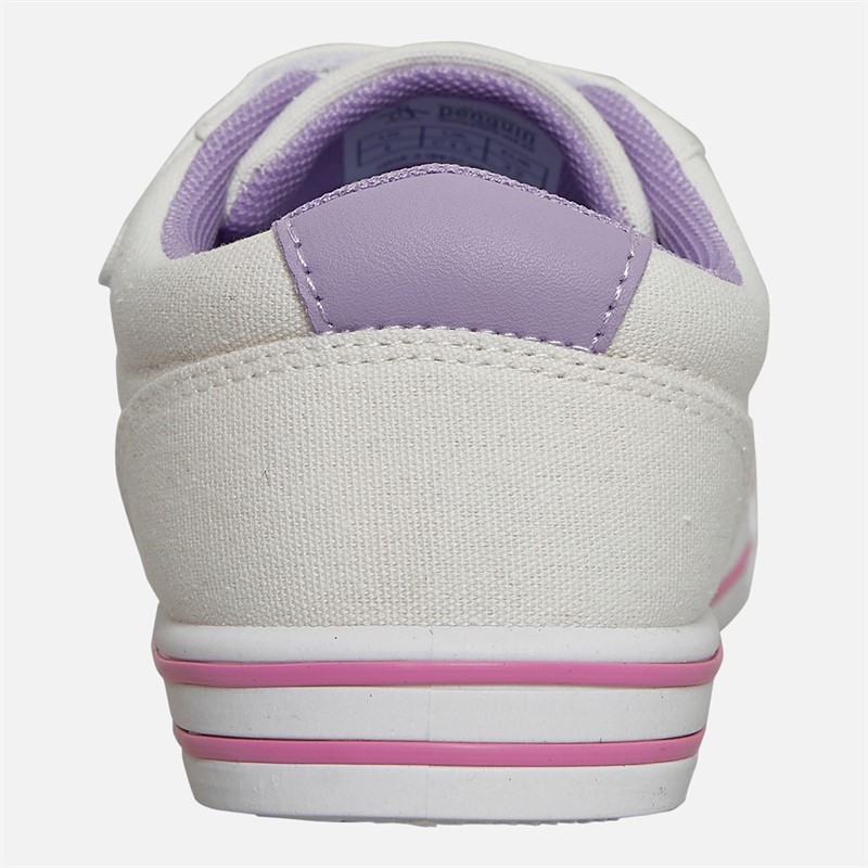 Original Penguin Girls Canvas Trainers White/Lilac