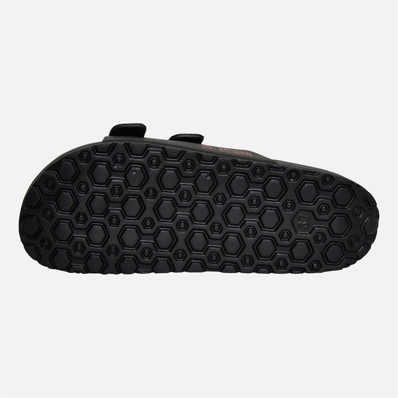 Original Penguin Womens Eden Double Buckle Sandals Black