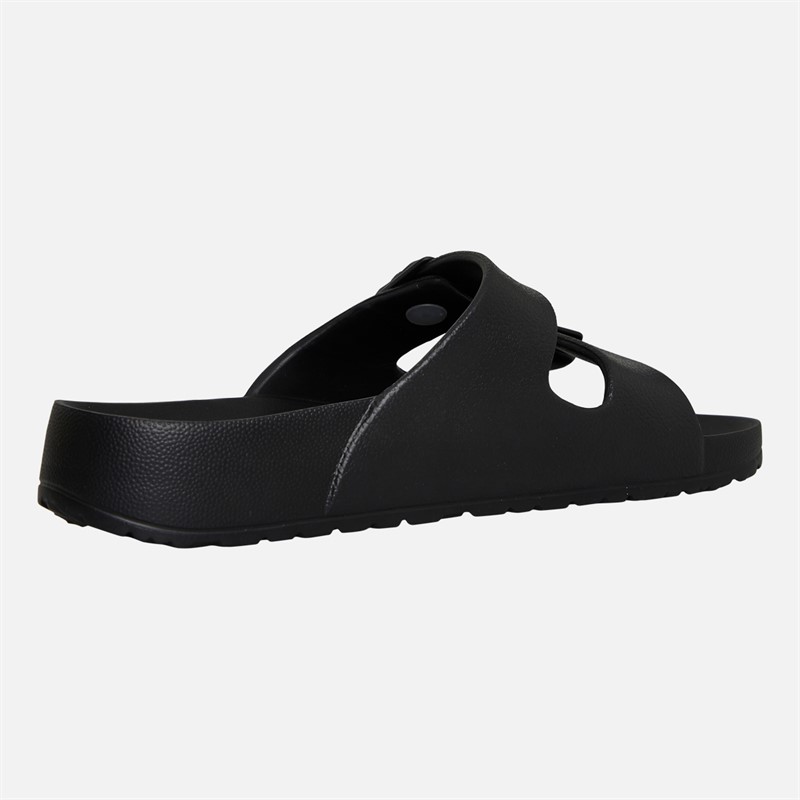 Original Penguin Womens Eden Double Buckle Sandals Black