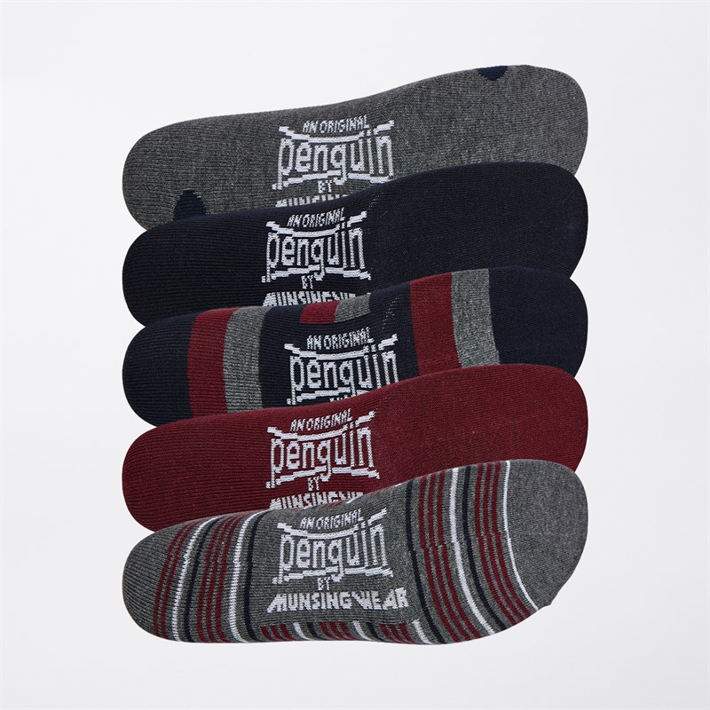 Original Penguin Mens Five Pack Socks Navy/Port