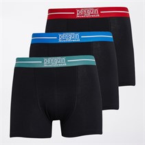 Original Penguin Mens Three Pack Penguin Trunks Black/Red/Blue