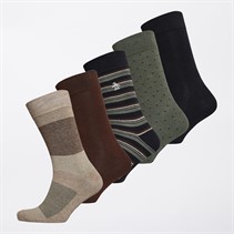 Original Penguin Mens Five Pack Socks Black/Brown
