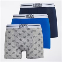 Original Penguin Mens Three Pack Penguin Trunks Navy