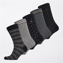 Original Penguin Mens Five Pack Socks Black/Grey