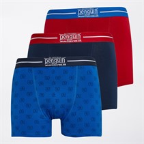 Original Penguin Mens Three Pack Penguin Boxers Red/Blue