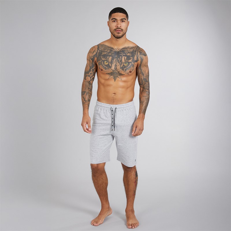 Original Penguin Mens Nepped Jersey Lounge Shorts Grey Marl/Black