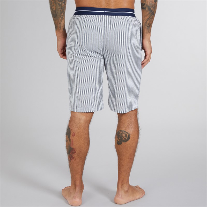 Original Penguin Mens Woven Stripe Lounge Shorts Navy/White