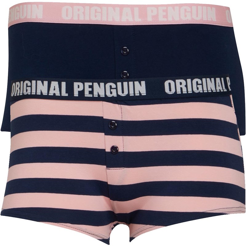 Buy Original Penguin Womens Two Pack Shorts Pink/Blue