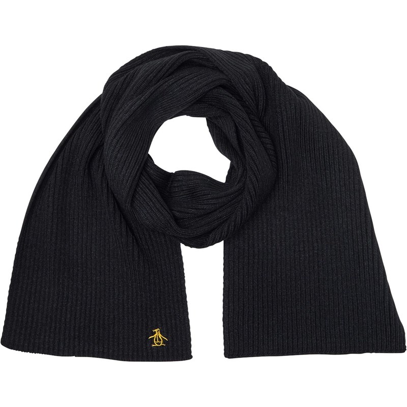 Buy Original Penguin Mens Rib Scarf Black/Gold