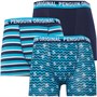 Original Penguin Mens Three Pack Pete On Zig Zag Boxers Peacock Blue
