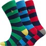 Original Penguin Mens Three Pack Design Rugby Stripe Socks Blue/Green/Red