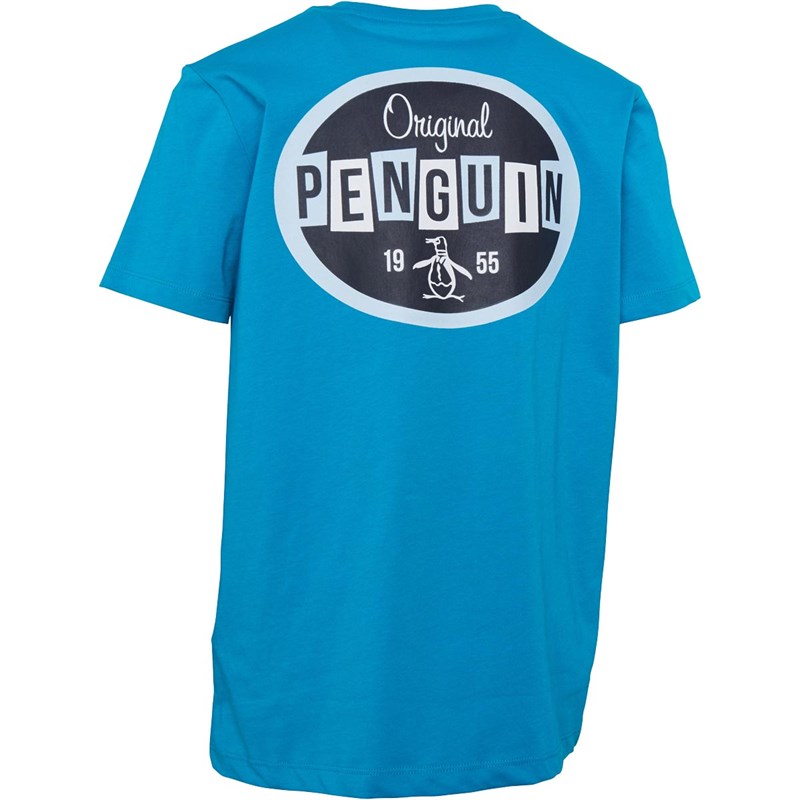 Original Penguin Drenge 1955 Back Print T-Shirt Turkis