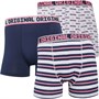 Original Penguin Mens Three Pack Solid And Strip Boxers Navy Pink