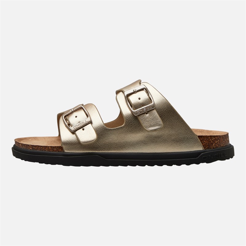 O'Neill Girls Haleiwa Double Buckle Sliders Gold