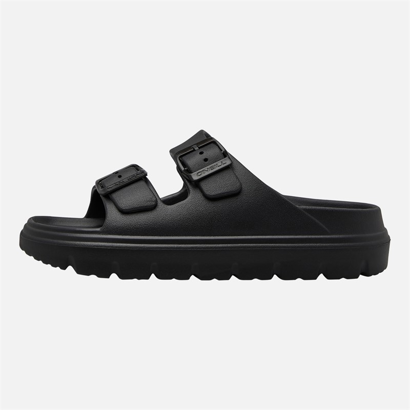 O'Neill Womens Sunset Double Buckle Sliders Black