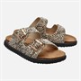 O'Neill Girls Junior Haleiwa Double Buckle Sliders Leopard