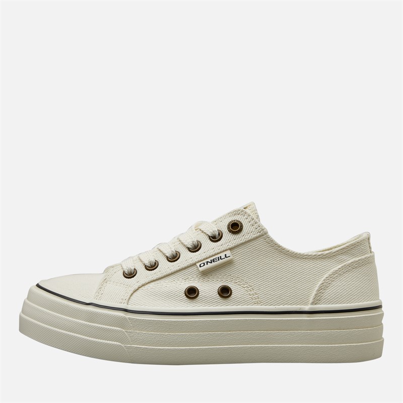 O'Neill Womens Copa Chunky Canvas Trainers Off White