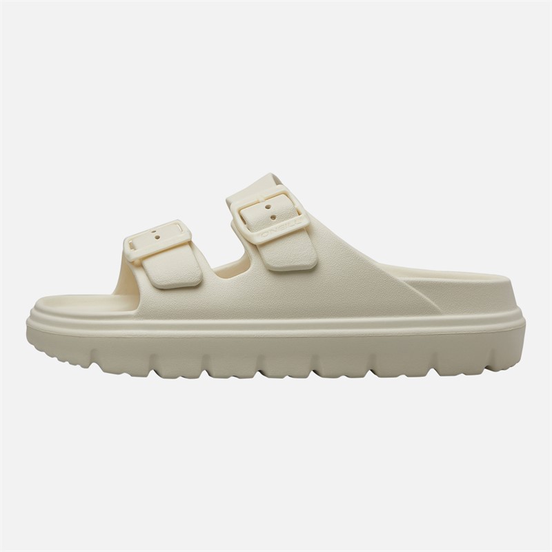 O'Neill Womens Sunset Double Buckle Sliders Whitecap Gray