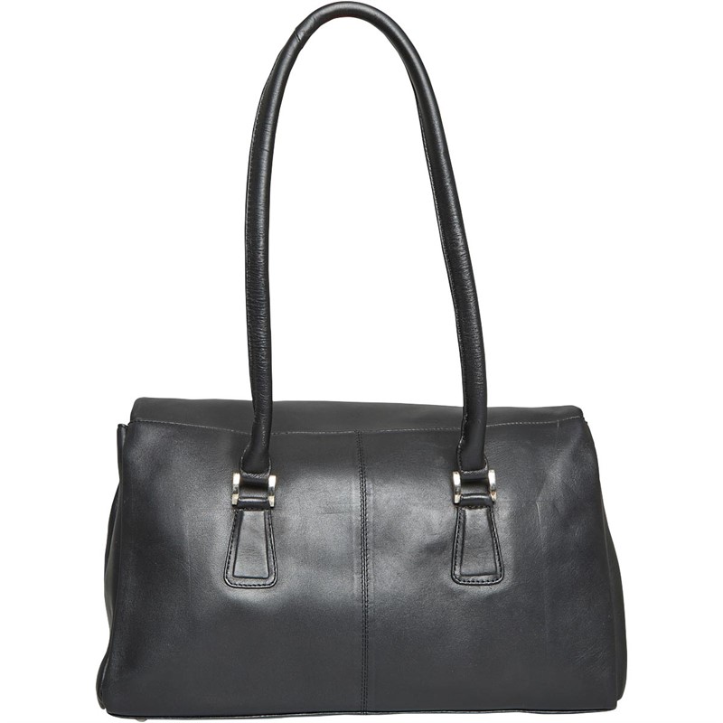 Storm Womens Murray Leather Large Zip Handbag Black