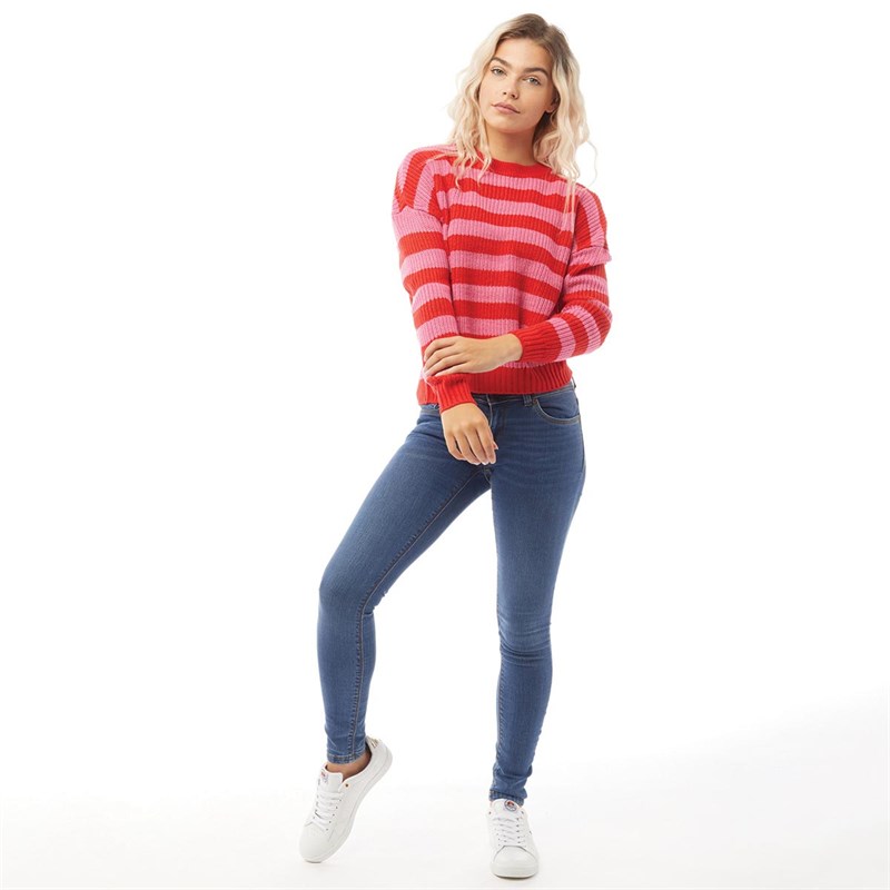 red knitted jumper womens