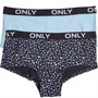 Only Girls Konliga Two Pack Hipsters Night Sky AOP/Cashmere Blue Solid
