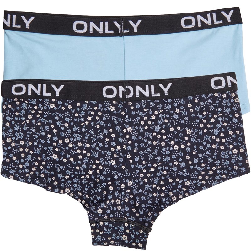 Only Girls Konliga Two Pack Hipsters Night Sky AOP/Cashmere Blue Solid