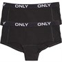 Only Girls Konliga Two Pack Hipsters Black/Black