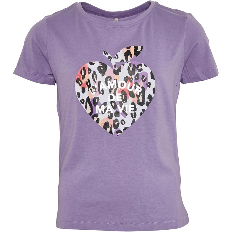 Only Junior Kogmaggie Fruit T-Shirt Chalk Violet