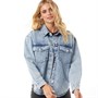 Only Chemises à Manches Longues Onlever Oversized Denim Femme Bleu Délavé