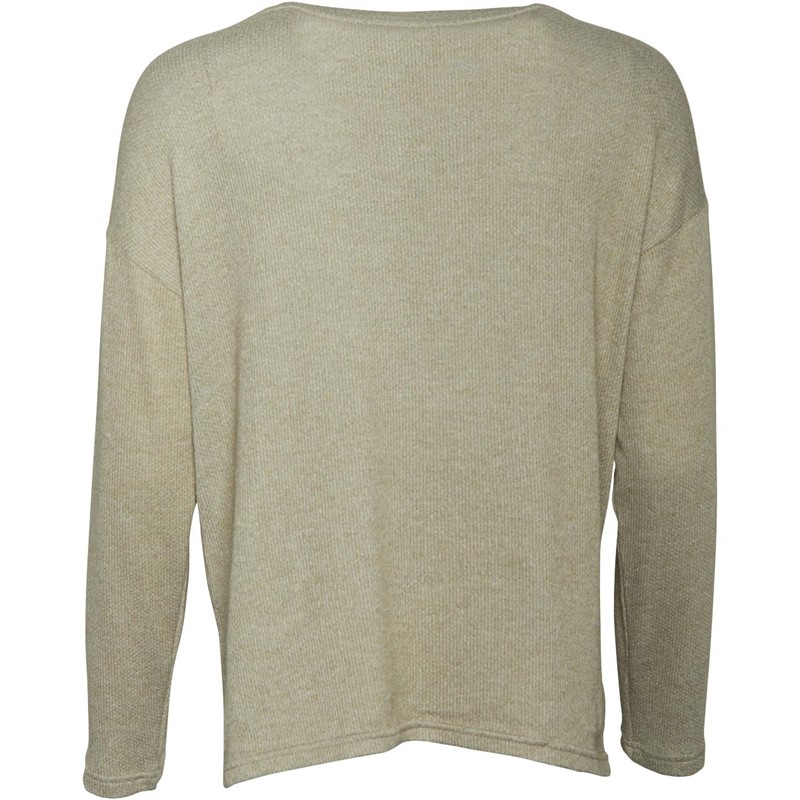 Only Dames Mira Waffle Casual Tops Lichtkaki