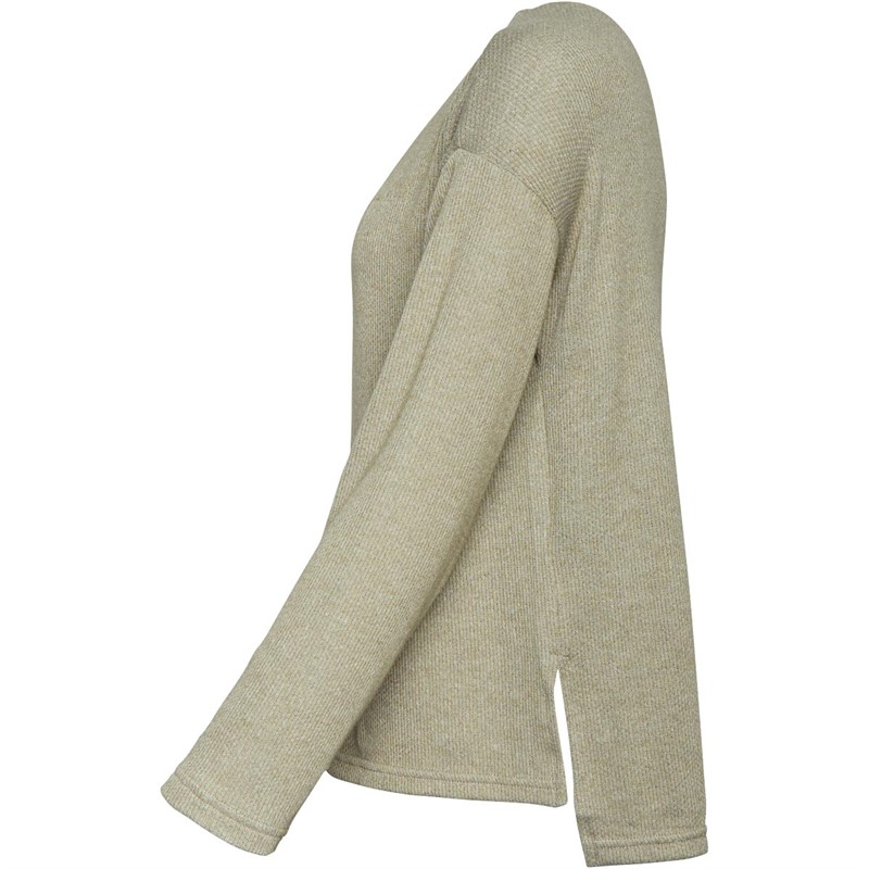 Only Dames Mira Waffle Casual Tops Lichtkaki
