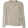 Only Pull à Col V Gabi Wrap Femme Ecru