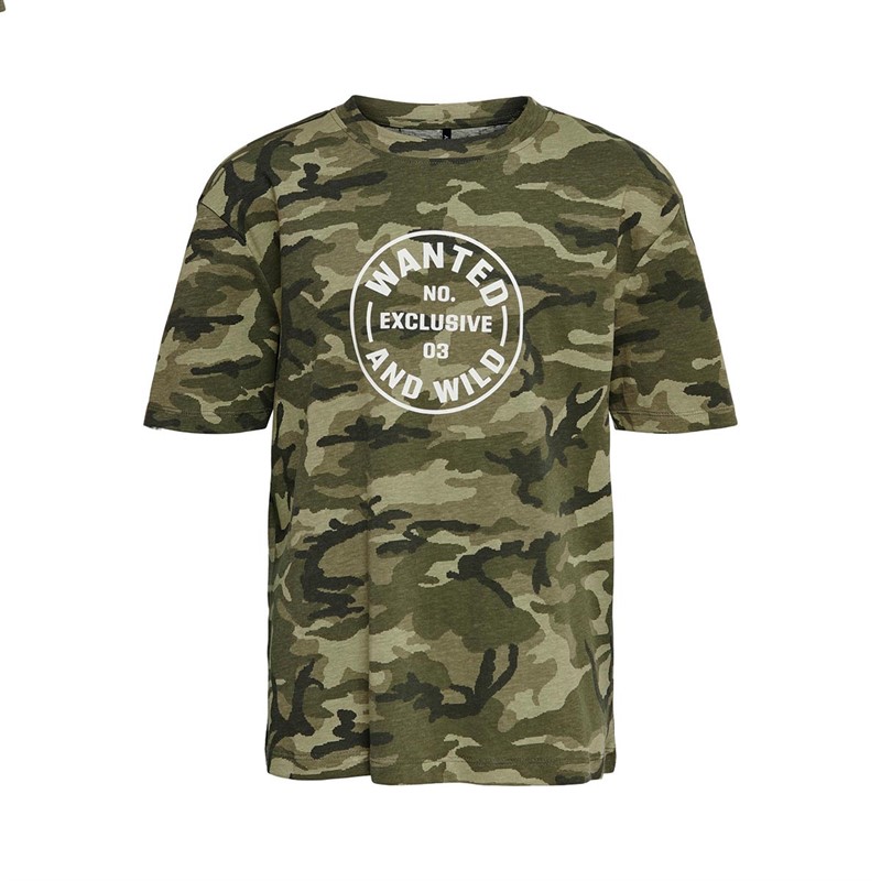 Only Drenge Koblukas T-shirts Grøn Camouflage