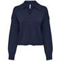 Only Dames Onleva ZL Splitneck Pullover CC V-hals jumpers Donker Marineblauw