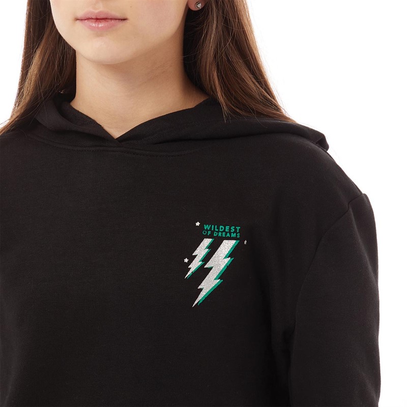 Only Girls Kogjohanne Hoodie Black/Lush Meadow Zebra Mouth