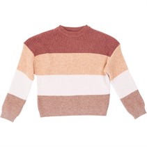 Only Kids Girls Sandy Long Sleeve Stripe Pullover Spiced Apple