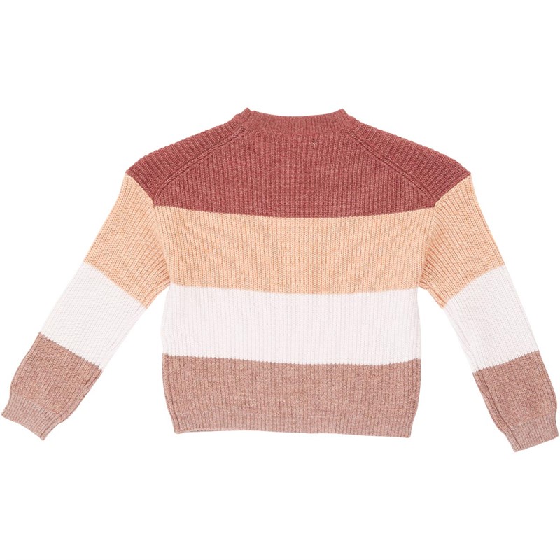 Only Girls Girls Sandy Long Sleeve Stripe Pullover Spiced Apple