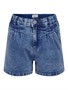 Only Girls Saint Chino Denim Pleat Shorts Light Blue Denim