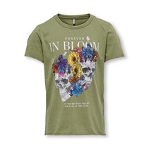 Only Piger Lulu Twin Skull Overdele Lys Khaki