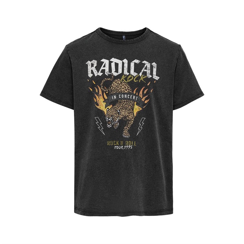 Only Chłopięce Luke Radical T-shirty Sprany Czarny