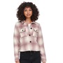 Only Womens Lou Short Check Jacket Pumice Stone/Rose Brown Checks