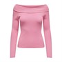 Only Damen Bertha Langarm Off-Shoulder Pullover Begonia Rosa