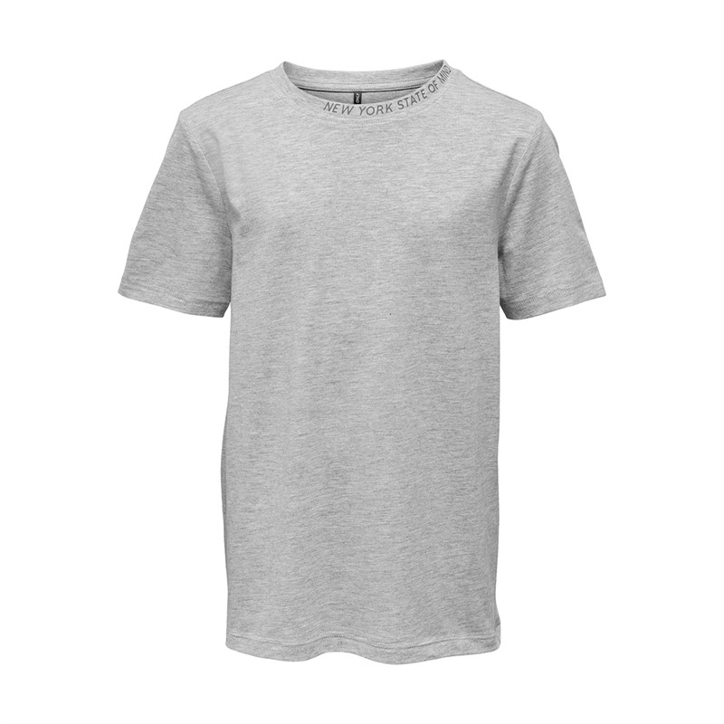 Only Chłopięce Theo NY T-shirty Lekki Szary Margielowy