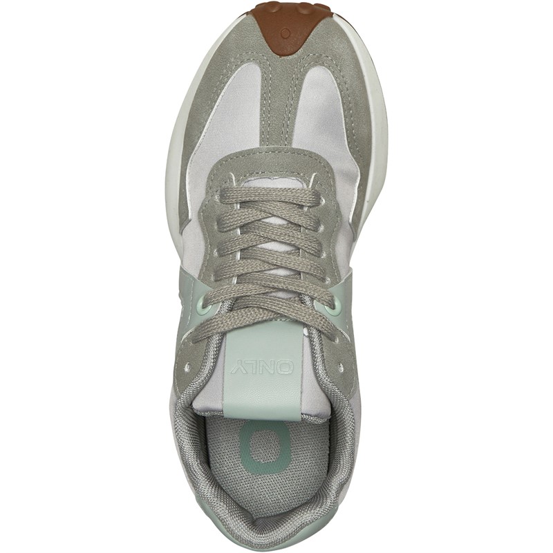 Only Womens Sonic Trainers Grey/Pastel Green