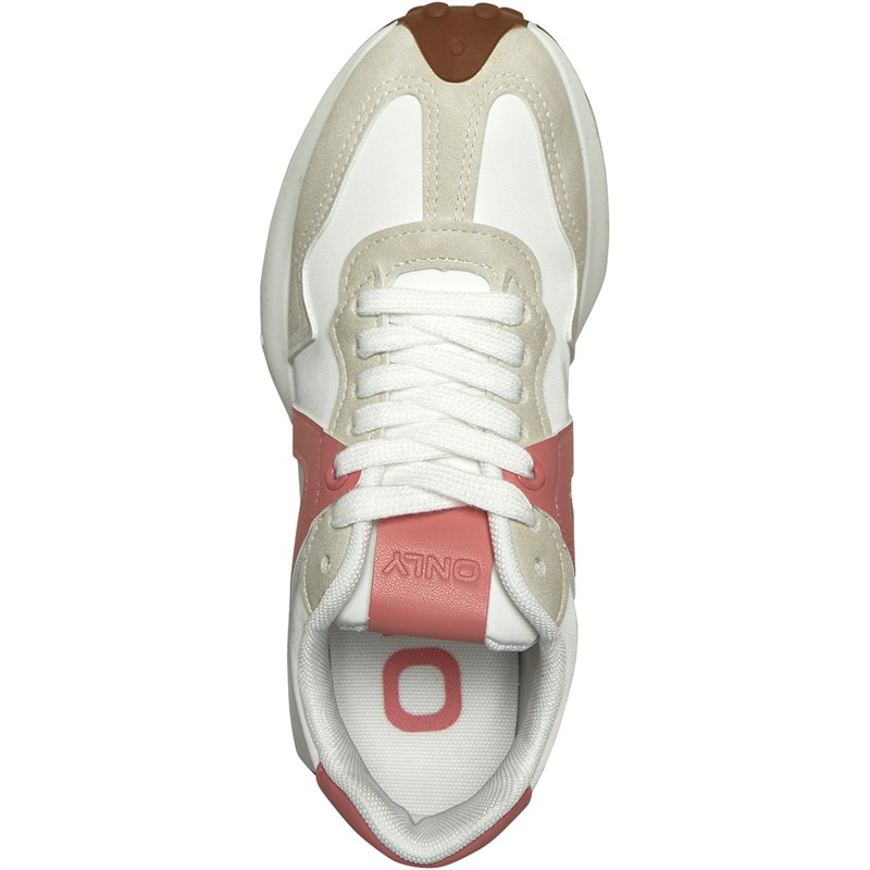 Only Womens Sonic Trainers White/Pink