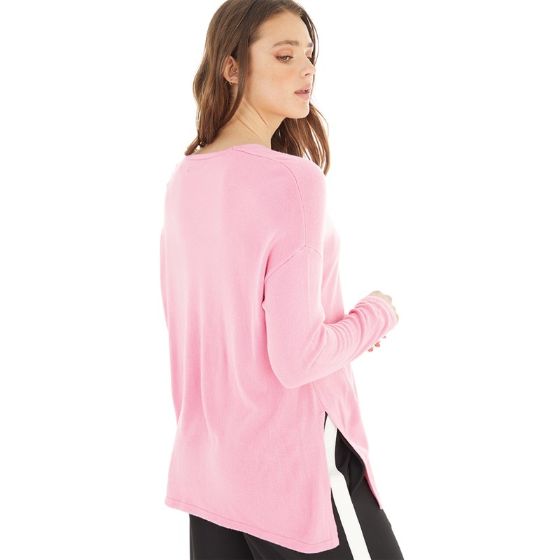 Only Womens Amalia V-Neck Knitted Jumper Azalea Pink