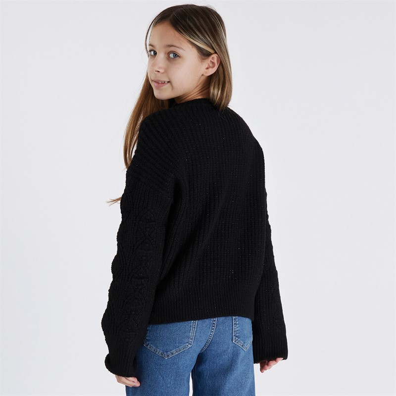 Only Girls Rosetta Glitter Jumper Black